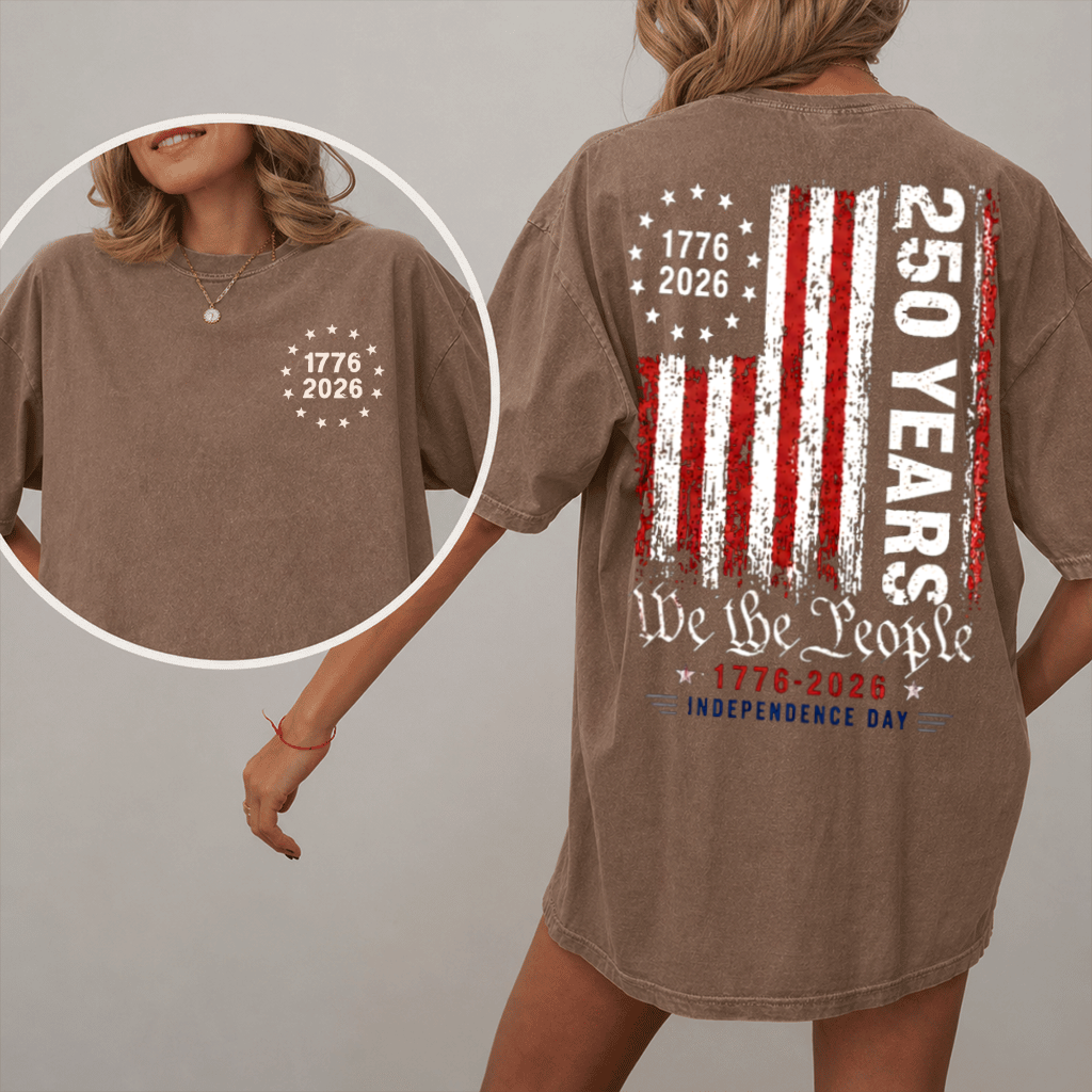 Comfort Colors Freedom 250 Years Shirt – We The People Patriotic Tee 1776-2026, USA Independence Day Gift for Dad - lifestyle view